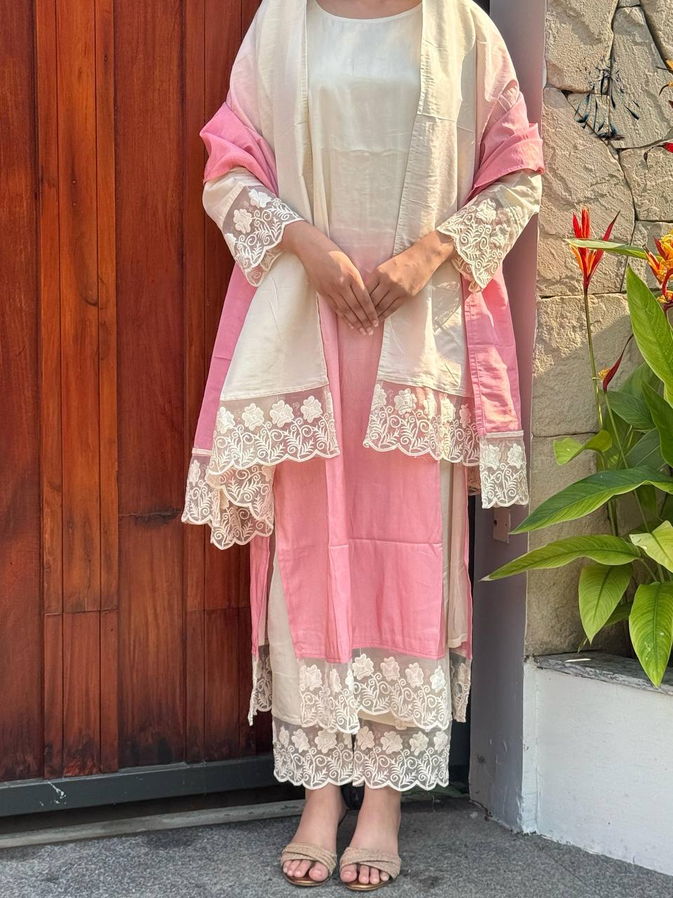 Fumka Presents! Designer Wear Trending Maslin Top with Printed Work, Pant &  Dupatta Set