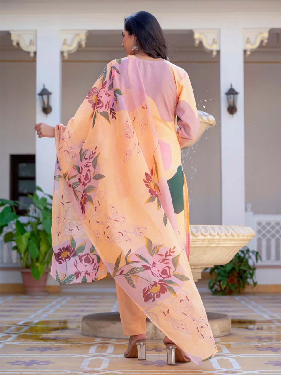 Printed Cotton Blend Kurti Pant Dupatta Set – Fully Stitched Elegance in Vibrant Colors