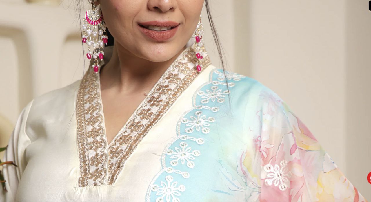 Fumka Chanderi Cotton Kurti Set with Full Inner for a perfect blend of comfort and grace!