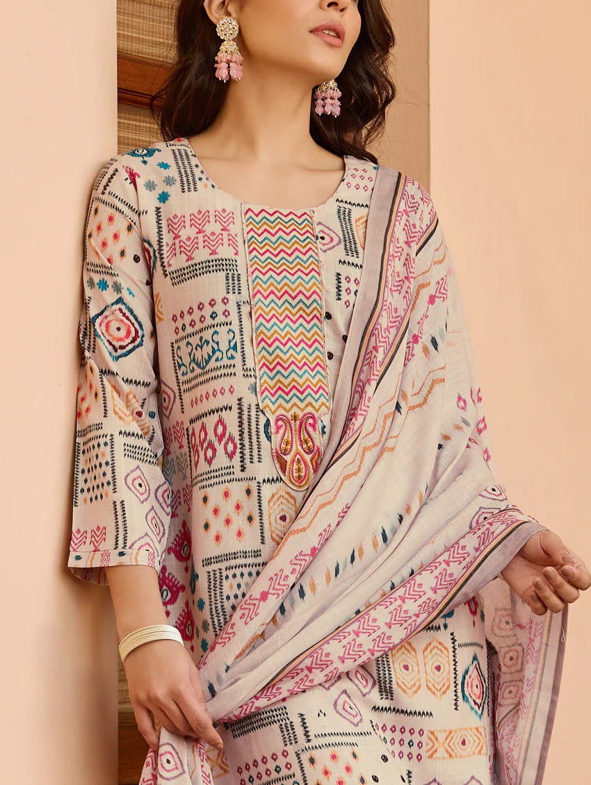 Fumka Cotton Kurti Set with Chanderi Dupatta a perfect blend of comfort and grace!