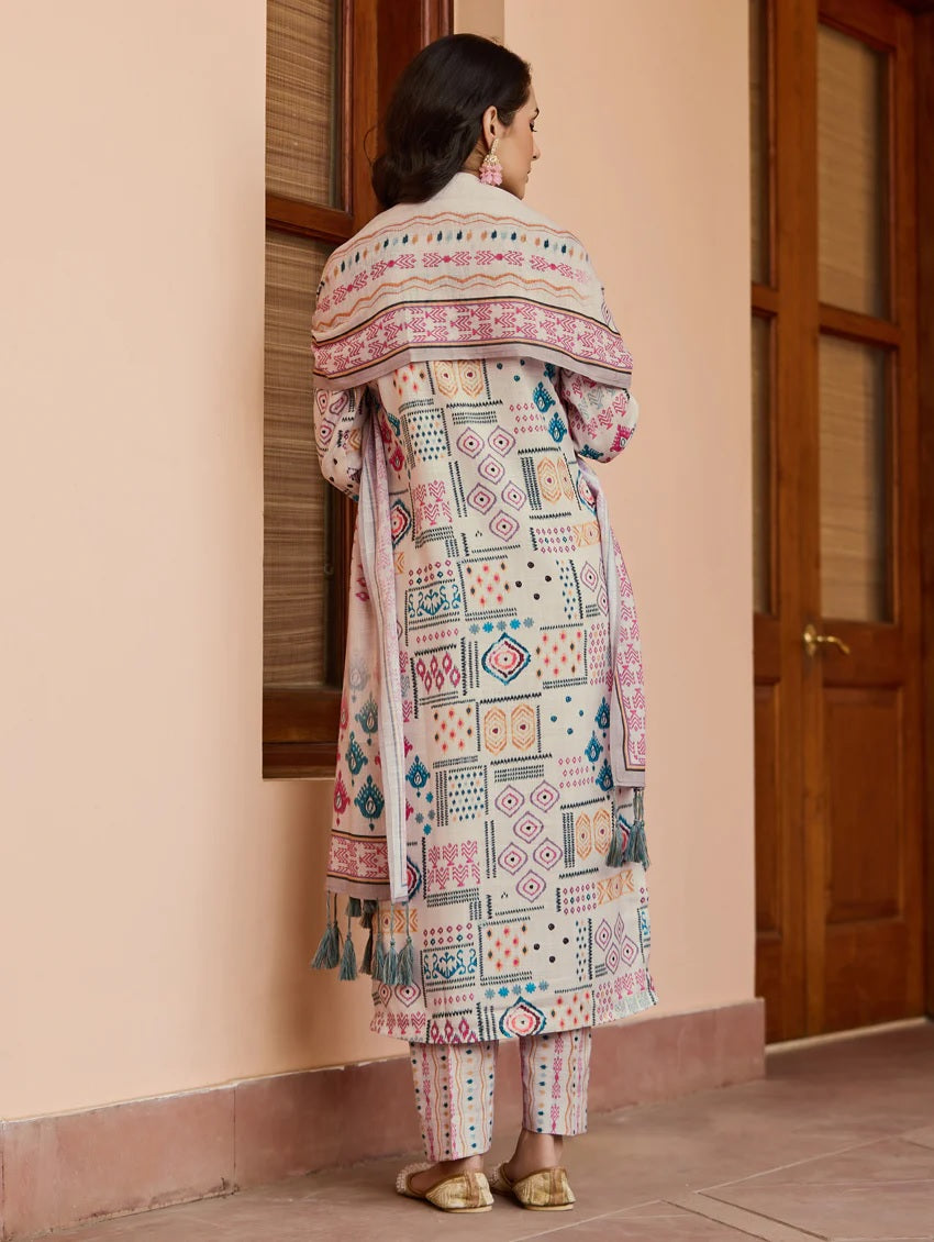 Fumka Cotton Kurti Set with Chanderi Dupatta a perfect blend of comfort and grace!