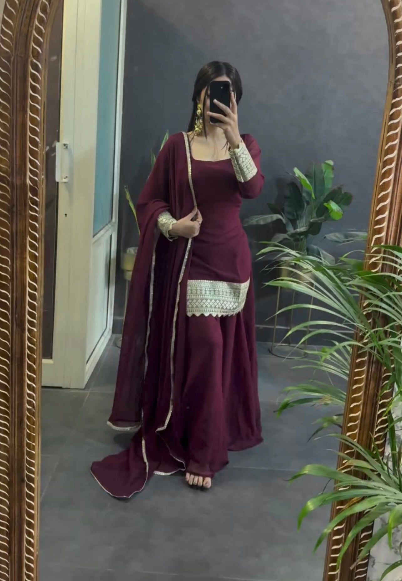 Elegant Embroidered Georgette Suit