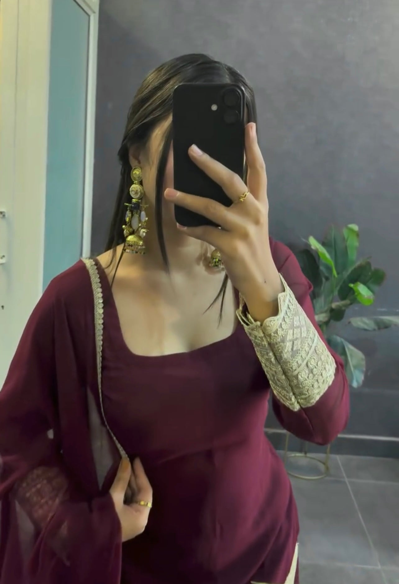 Elegant Embroidered Georgette Suit