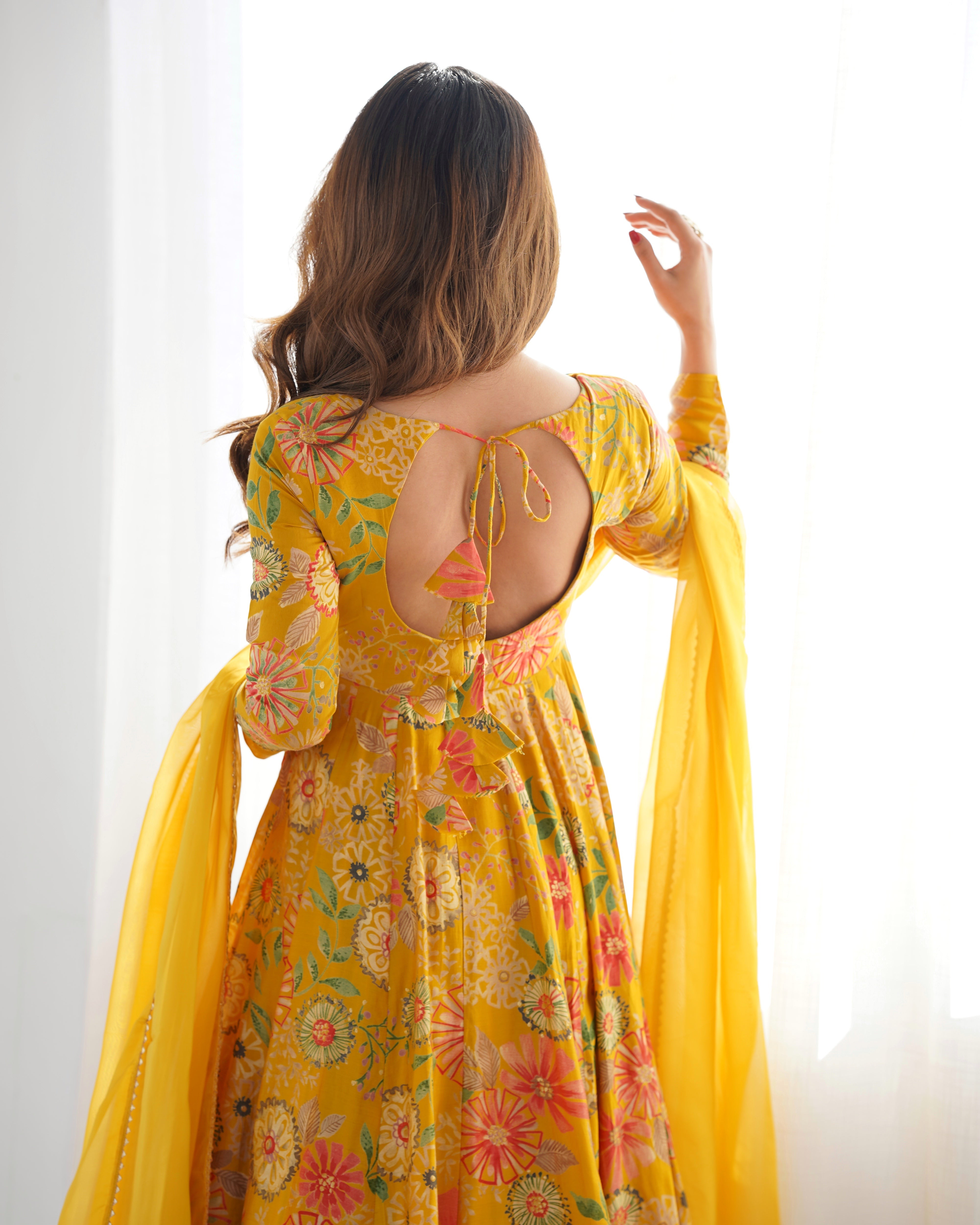 The Charm of Vibrant Traditions Yellow Kurat Set