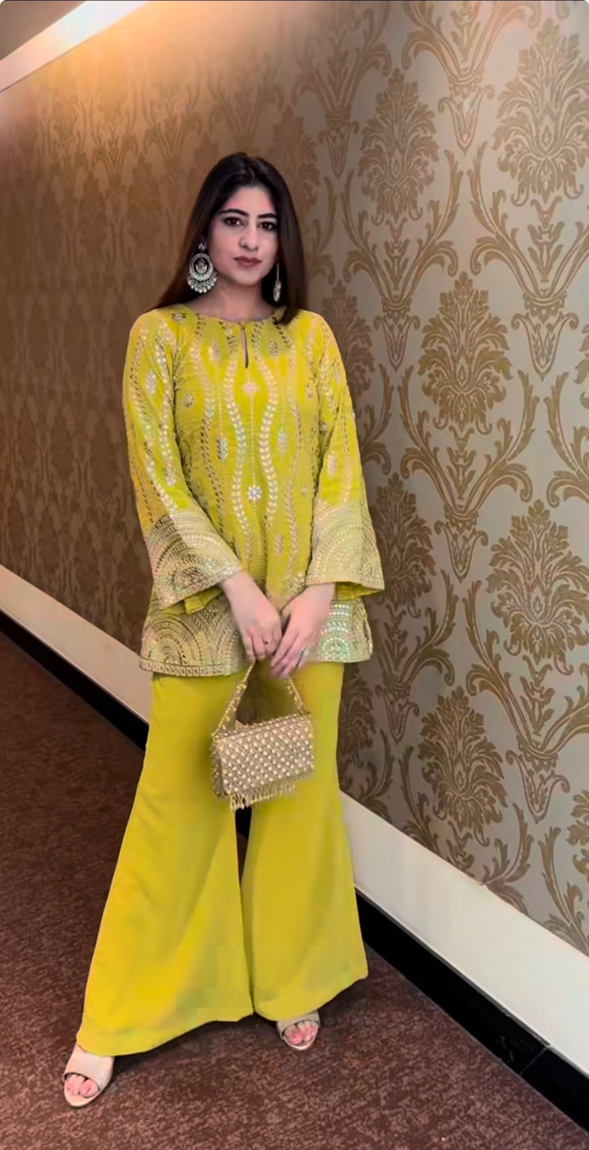 New Launch - Exclusive Designer Sequence Embroidery Work Top & Plazzo Set