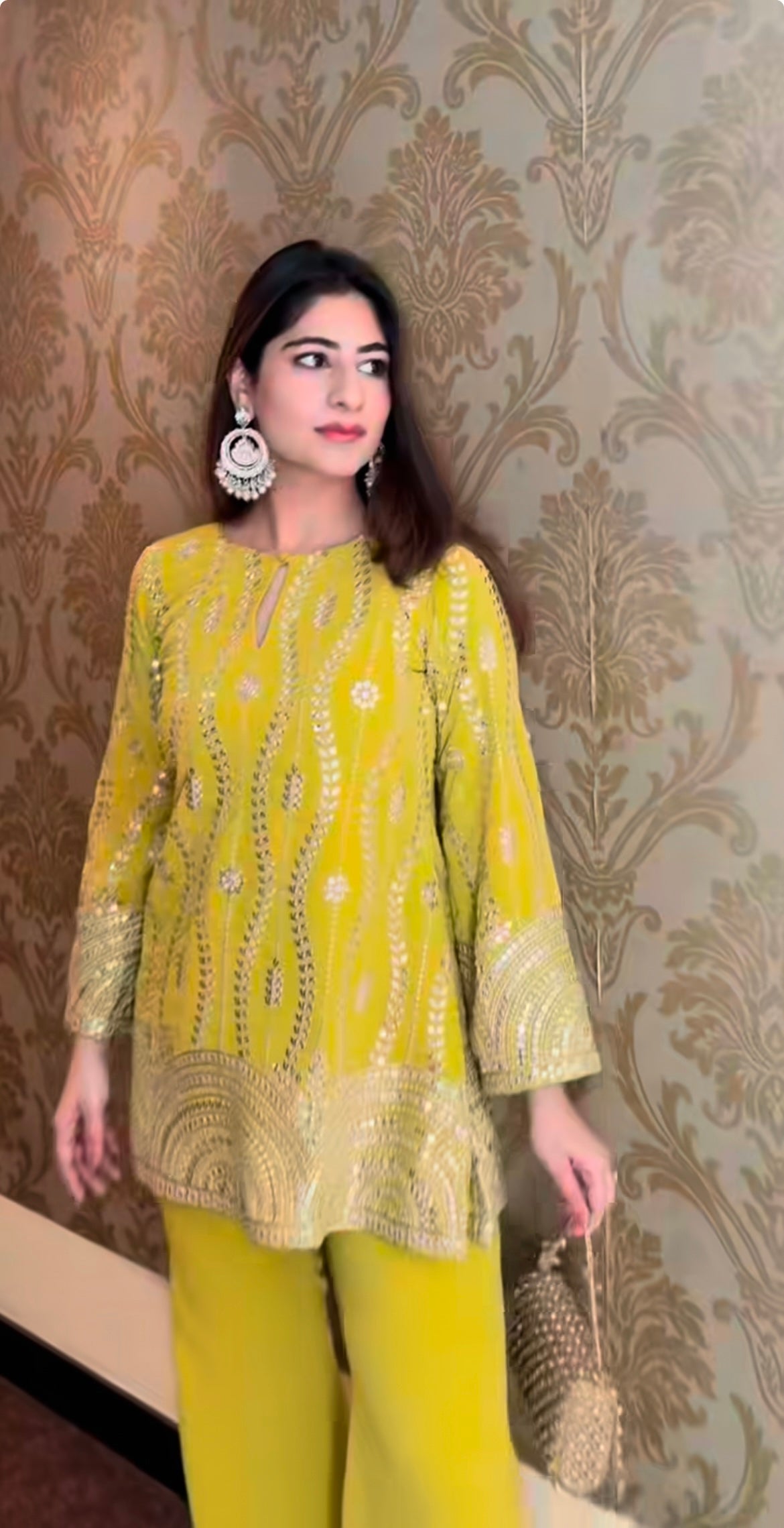 New Launch - Exclusive Designer Sequence Embroidery Work Top & Plazzo Set