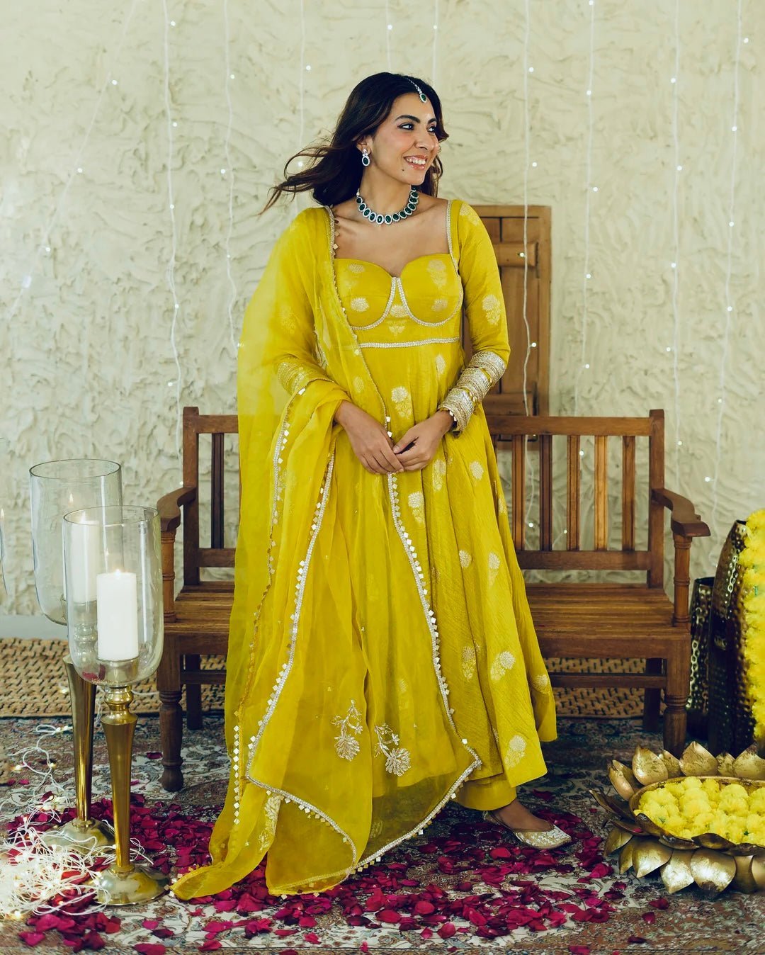 Chinon Silk Gown Set with Exquisite Embroidery and Matching Pant – A Perfect Fusion of Elegance and Style!