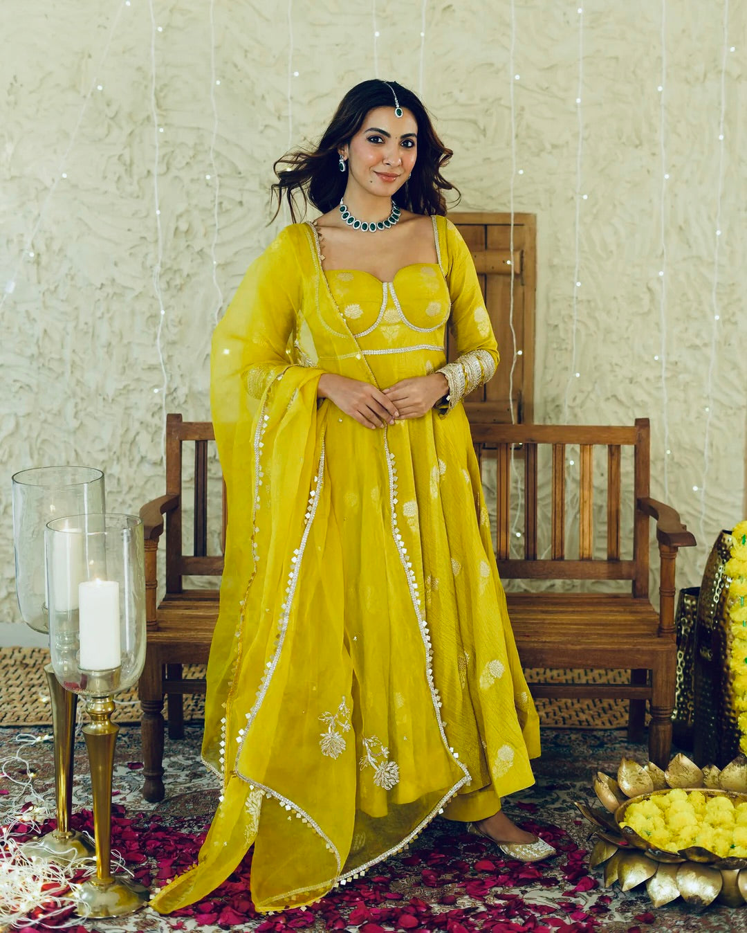 Chinon Silk Gown Set with Exquisite Embroidery and Matching Pant – A Perfect Fusion of Elegance and Style!