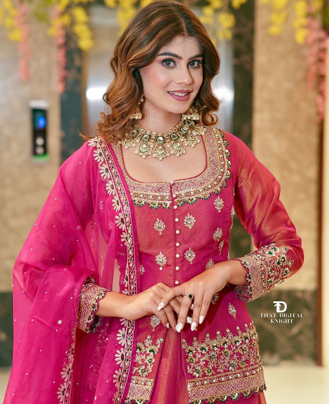 Luxurious Ethnic Sharara Suit Set with Exquisite Embroidery Work