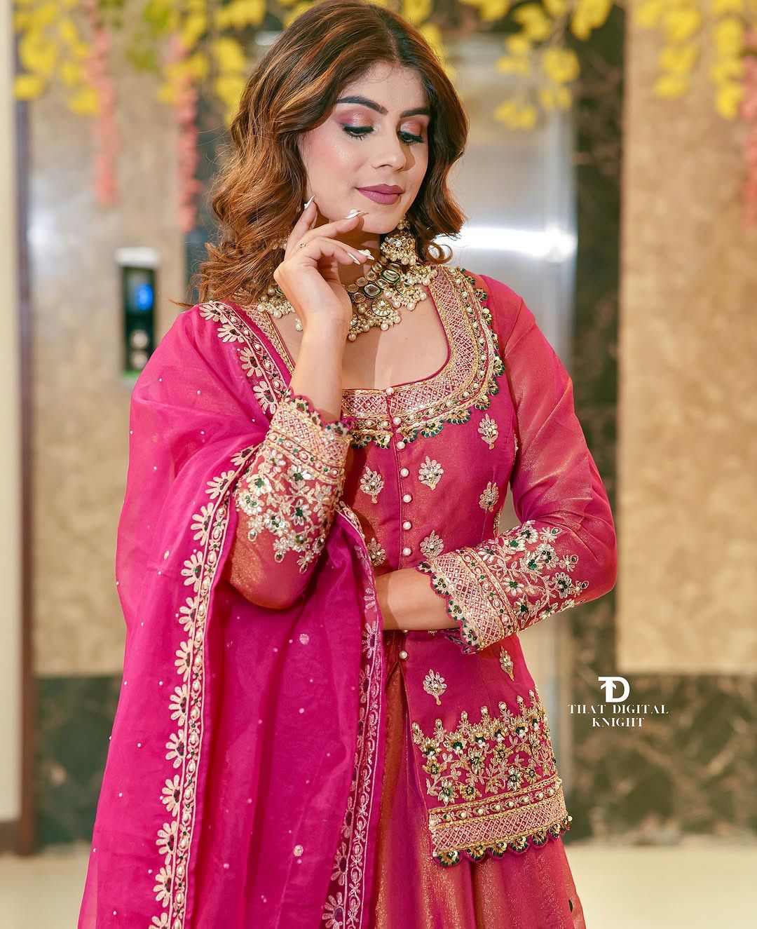 Luxurious Ethnic Sharara Suit Set with Exquisite Embroidery Work